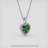 3.50 Ct. Green Sapphire Pendant, 14K White Gold 2