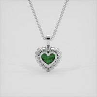 3.50 Ct. Green Sapphire Pendant, 18K White Gold 4