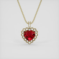 1.51 Ct. Ruby Pendant, 10K Yellow Gold 1