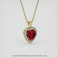 1.51 Ct. Ruby Pendant, 10K Yellow Gold 2