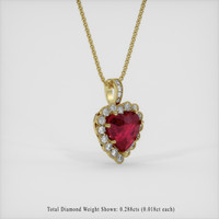 1.88 Ct. Ruby Pendant, 10K Yellow Gold 2