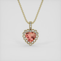 1.03 Ct. Padparadscha Sapphire Pendant, 14K Yellow Gold 1