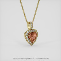 1.03 Ct. Padparadscha Sapphire Pendant, 14K Yellow Gold 2