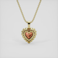 1.03 Ct. Padparadscha Sapphire Pendant, 14K Yellow Gold 4