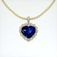5.73 Ct. Blue Sapphire Pendant, 18K Yellow Gold 1