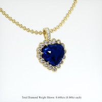 5.73 Ct. Blue Sapphire Pendant, 18K Yellow Gold 2