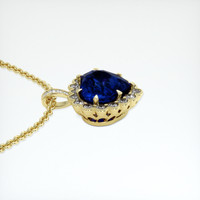 5.73 Ct. Blue Sapphire Pendant, 18K Yellow Gold 3
