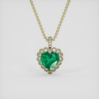 2.48 Ct. Emerald Pendant, 18K Yellow Gold 1