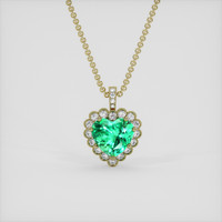 2.75 Ct. Emerald Pendant, 18K Yellow Gold 1