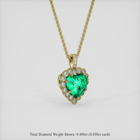 2.75 Ct. Emerald Pendant, 18K Yellow Gold 2