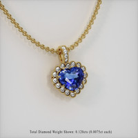 0.80 Ct. Sapphire Pendant, 18K Yellow Gold 2