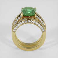 4.07 Ct. Bluish Green Sapphire Ring, 18K Yellow Gold 3