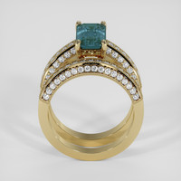 3.77 Ct. Bluish Green Sapphire Ring, 18K Yellow Gold 3
