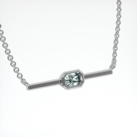 0.76 Ct. Sapphire Necklace, 14K White Gold 2