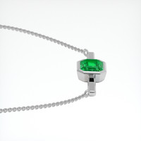 3.22 Ct. Emerald Necklace, 18K White Gold 3