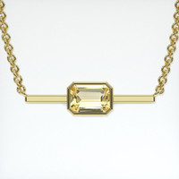 3.17 Ct. Orangish Yellow Sapphire Necklace, 18K Yellow Gold 1