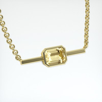 3.17 Ct. Orangish Yellow Sapphire Necklace, 18K Yellow Gold 2