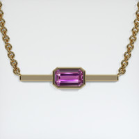 2.06 Ct. Purple Sapphire Necklace, 18K Yellow Gold 1