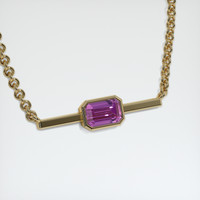 2.06 Ct. Purple Sapphire Necklace, 18K Yellow Gold 2