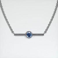 0.80 Ct. Blue Sapphire Necklace, 14K White Gold 1