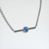0.80 Ct. Blue Sapphire Necklace, 14K White Gold 2