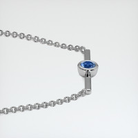 0.80 Ct. Blue Sapphire Necklace, 14K White Gold 3
