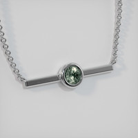 0.68 Ct. Sapphire Necklace, 14K White Gold 2