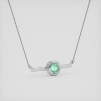 1.18 Ct. Emerald Necklace, 18K White Gold 2