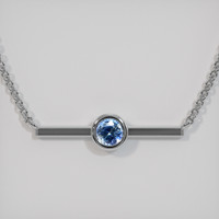 0.80 Ct. Blue Sapphire Necklace, 18K White Gold 1