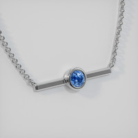 0.80 Ct. Blue Sapphire Necklace, 18K White Gold 2