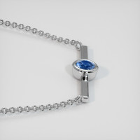 0.80 Ct. Blue Sapphire Necklace, 18K White Gold 3