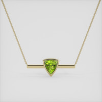 2.11 Ct. Green (Lime Green) Peridot Necklace, 10K Yellow Gold 1