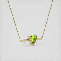 2.11 Ct. Green (Lime Green) Peridot Necklace, 10K Yellow Gold 2