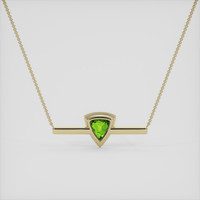 2.11 Ct. Green (Lime Green) Peridot Necklace, 10K Yellow Gold 4