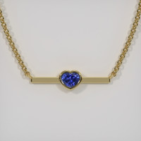 0.96 Ct. Blue Sapphire Necklace, 14K Yellow Gold 1
