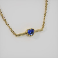 0.96 Ct. Blue Sapphire Necklace, 14K Yellow Gold 2