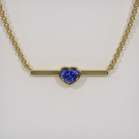 0.96 Ct. Sapphire Necklace, 18K Yellow Gold 1