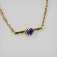 0.96 Ct. Sapphire Necklace, 18K Yellow Gold 2