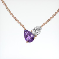 1.75 Ct. Purple Sapphire Necklace, 14K Rose Gold 1