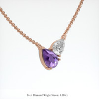 1.75 Ct. Purple Sapphire Necklace, 14K Rose Gold 2