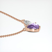 1.75 Ct. Purple Sapphire Necklace, 14K Rose Gold 3
