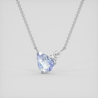 6.14 Ct. Blue Sapphire Necklace, 14K White Gold 1