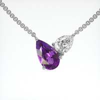 2.04 Ct. Purple Sapphire Necklace, 14K White Gold 1