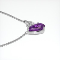 2.04 Ct. Purple Sapphire Necklace, 14K White Gold 3