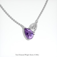 1.75 Ct. Purple Sapphire Necklace, 14K White Gold 2