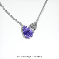 2.19 Ct. Sapphire Necklace, 18K White Gold 2