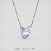 6.14 Ct. Blue Sapphire Necklace, 18K White Gold 2