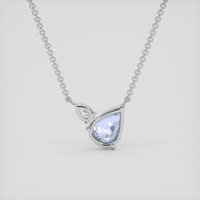 6.14 Ct. Blue Sapphire Necklace, 18K White Gold 4