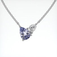 0.56 Ct. Sapphire Necklace, 18K White Gold 1