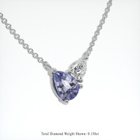 0.56 Ct. Sapphire Necklace, 18K White Gold 2